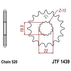 ŘETĚZOVÉ KOLEČKO JT JTF 1439-14 14 ZUBŮ, 520