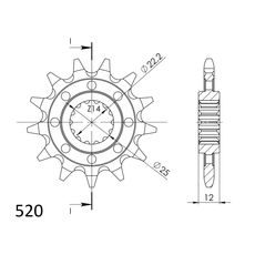 ŘETĚZOVÉ KOLEČKO SUPERSPROX CST-715:13 13 ZUBŮ, 520