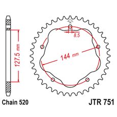 ŘETĚZOVÁ ROZETA JT JTR 751-38 38 ZUBŮ, 520