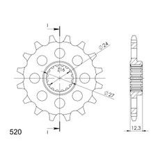 ŘETĚZOVÉ KOLEČKO SUPERSPROX CST-1444:16 16 ZUBŮ, 520