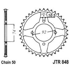 ŘETĚZOVÁ ROZETA JT JTR 848-39 39 ZUBŮ, 530