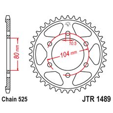 ŘETĚZOVÁ ROZETA JT JTR 1489-39ZBK 39 ZUBŮ, 525 ČERNÝ ZINEK