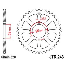 ŘETĚZOVÁ ROZETA JT JTR 243-42 42 ZUBŮ, 520