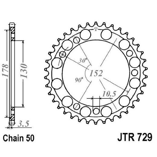 ŘETĚZOVÁ ROZETA JT JTR 729-46 46 ZUBŮ, 530