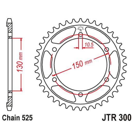 ŘETĚZOVÁ ROZETA JT JTR 300-49 49 ZUBŮ, 525