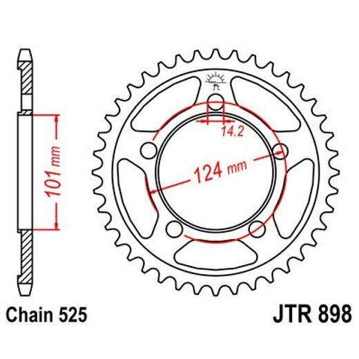 ŘETĚZOVÁ ROZETA JT JTR 898-37 37 ZUBŮ, 525