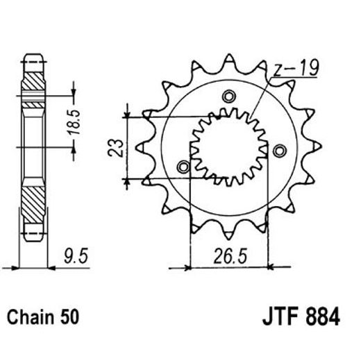 ŘETĚZOVÁ SADA EK - ZLATÝ ŘETĚZ 530 ZVX, X-KROUŽEK, KOLEČKO JT, ROZETA JT PRO HARLEY DAVIDSON XLH 883 SPORTSTER 1986-1990