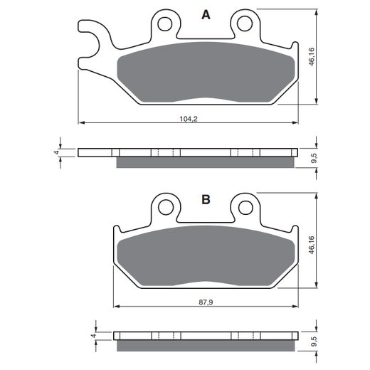 BRZDOVÉ DESTIČKY GOLDFREN 033 K5