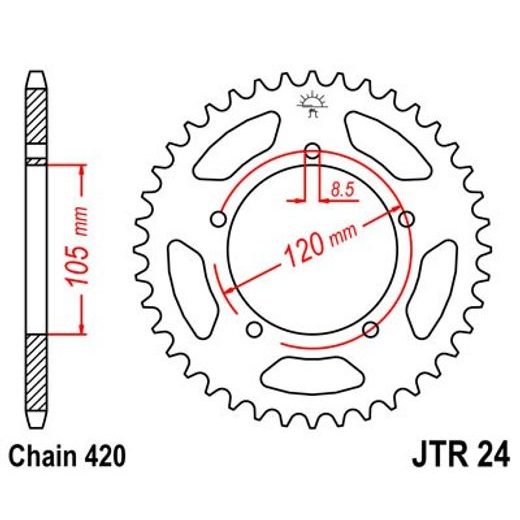 ŘETĚZOVÁ ROZETA JT JTR 24-51 51 ZUBŮ, 420