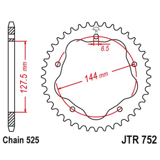 ŘETĚZOVÁ ROZETA JT JTR 752-36 36 ZUBŮ, 525