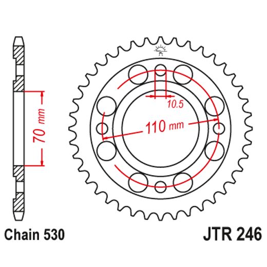 ŘETĚZOVÁ ROZETA JT JTR 246-41 41 ZUBŮ, 530