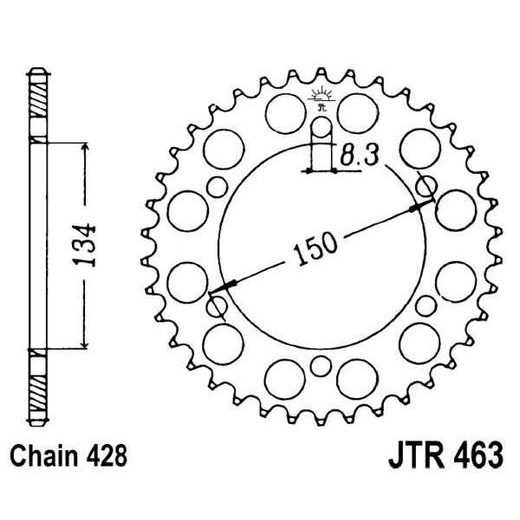 ŘETĚZOVÁ ROZETA JT JTR 463-48 48 ZUBŮ, 428