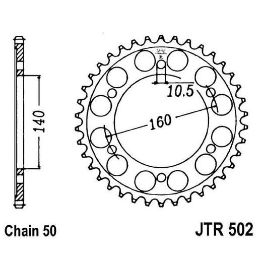 ŘETĚZOVÁ ROZETA JT JTR 502-49 49 ZUBŮ, 530