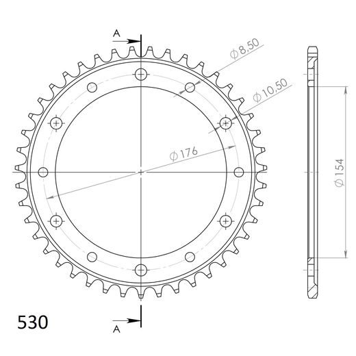 ŘETĚZOVÁ ROZETA SUPERSPROX RFE-1340:43-BLK ČERNÝ 43 ZUBŮ, 530