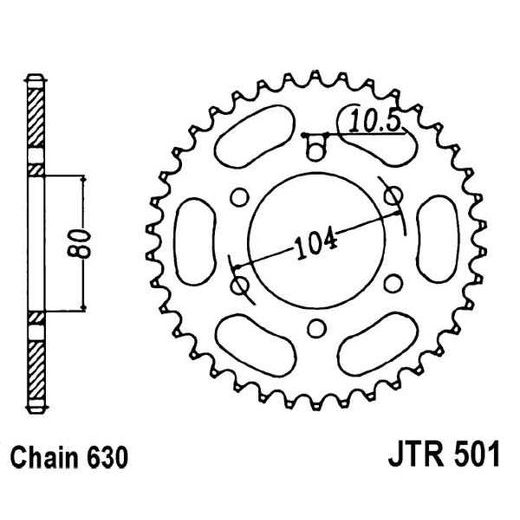 ŘETĚZOVÁ ROZETA JT JTR 501-38 38 ZUBŮ, 630