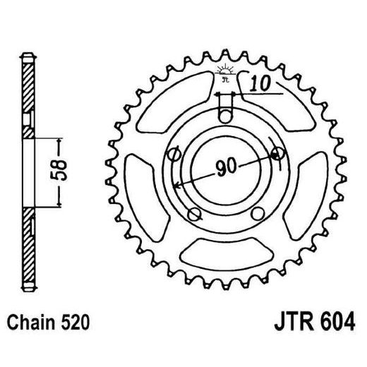 ŘETĚZOVÁ ROZETA JT JTR 604-36 36 ZUBŮ, 520