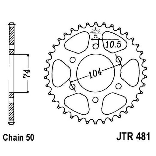 ŘETĚZOVÁ ROZETA JT JTR 481-42 42 ZUBŮ, 530