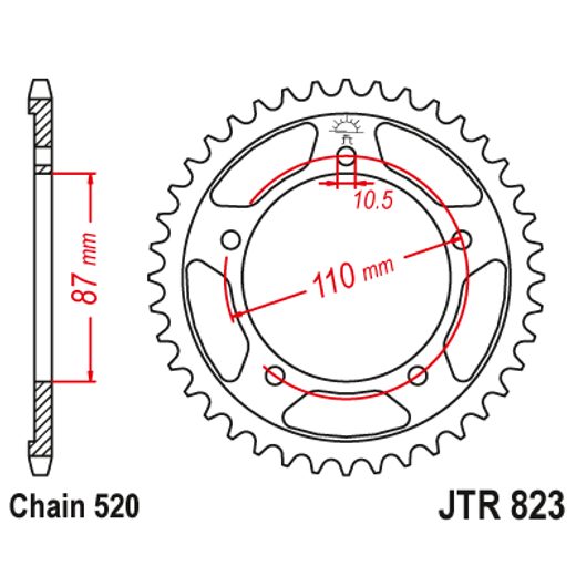 ŘETĚZOVÁ ROZETA JT JTR 823-46 46 ZUBŮ, 520