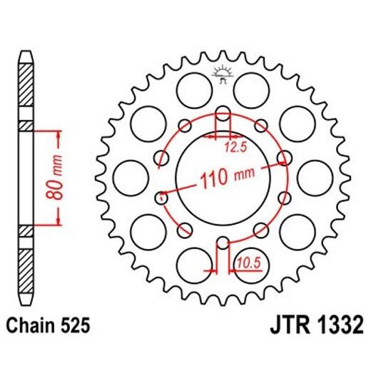 ŘETĚZOVÁ ROZETA JT JTR 1332-42 42 ZUBŮ, 525