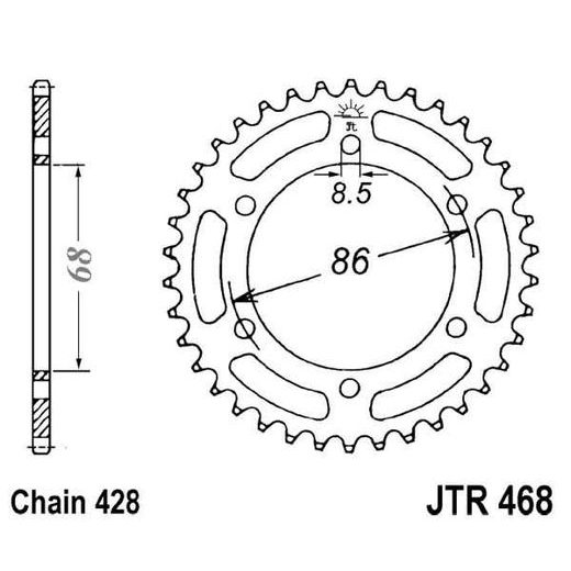 ŘETĚZOVÁ ROZETA JT JTR 468-46 46 ZUBŮ, 428