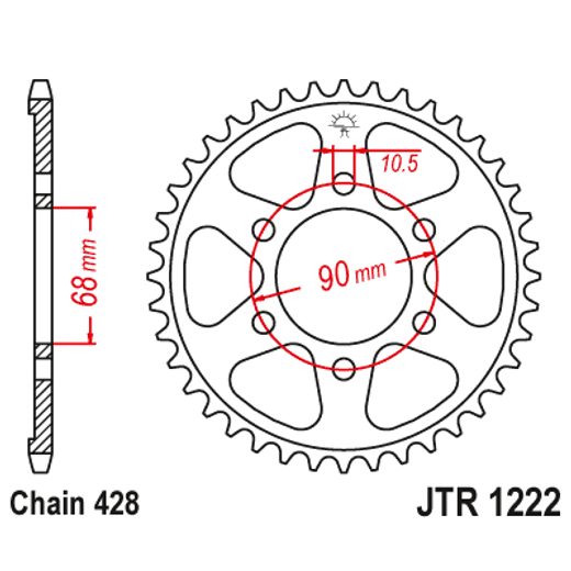 ŘETĚZOVÁ ROZETA JT JTR 1222-47 47 ZUBŮ, 428