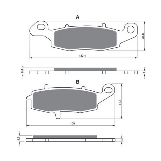 BRZDOVÉ DESTIČKY GOLDFREN 124 S33 STREET FRONT