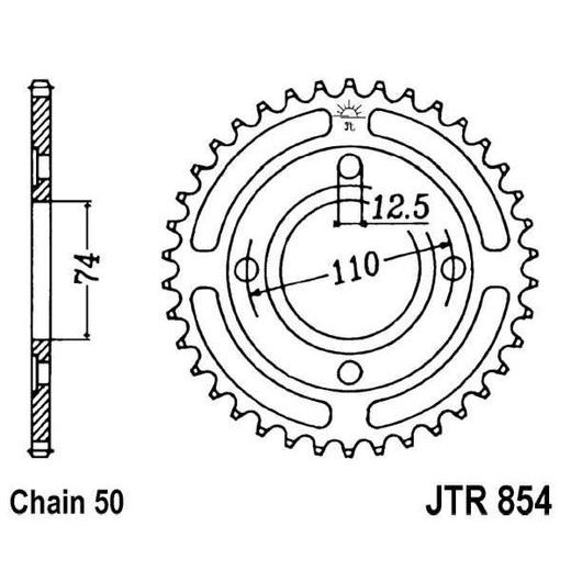 ŘETĚZOVÁ ROZETA JT JTR 854-37 37 ZUBŮ, 530