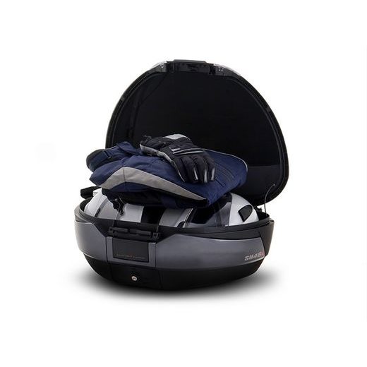 VRCHNÍ KUFR NA MOTORKU SHAD SH48 D0B48300 DARK GREY / BLACK SE ZÁMKEM PREMIUM SMART