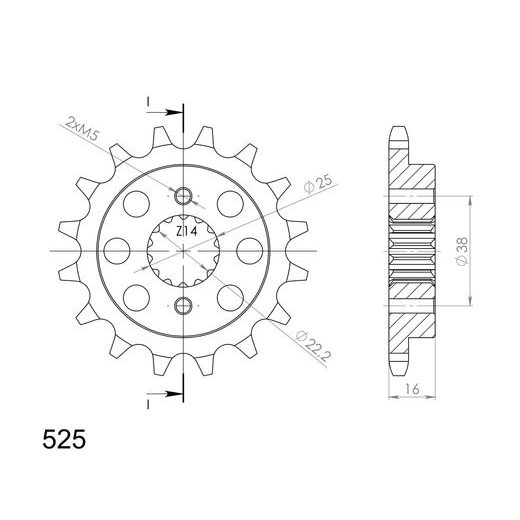 ŘETĚZOVÉ KOLEČKO SUPERSPROX CST-740:15 15 ZUBŮ, 525