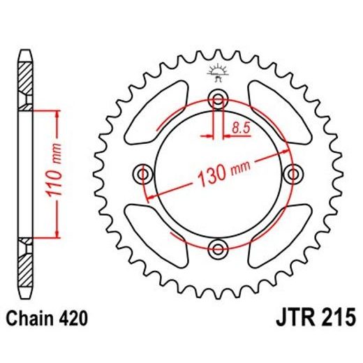 ŘETĚZOVÁ ROZETA JT JTR 215-51 51 ZUBŮ, 420