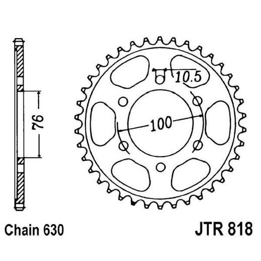 ŘETĚZOVÁ ROZETA JT JTR 818-41 41 ZUBŮ, 630