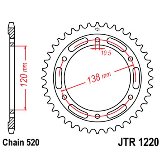 ŘETĚZOVÁ ROZETA JT JTR 1220-36 36 ZUBŮ, 520