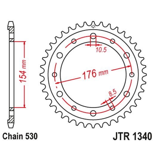 ŘETĚZOVÁ ROZETA JT JTR 1340-45 45 ZUBŮ, 530