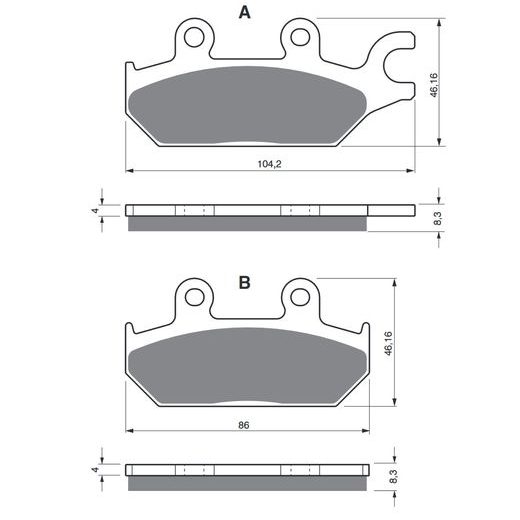 BRZDOVÉ DESTIČKY GOLDFREN 345 K5