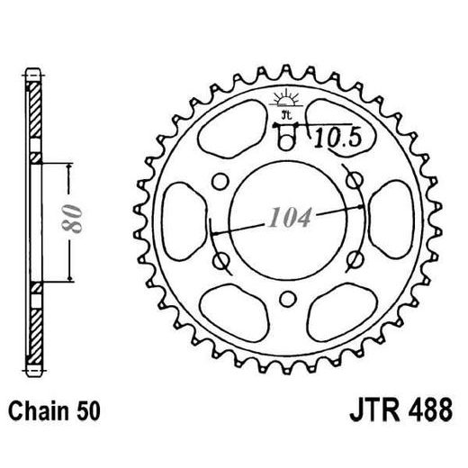 ŘETĚZOVÁ ROZETA JT JTR 488-41 41 ZUBŮ, 530