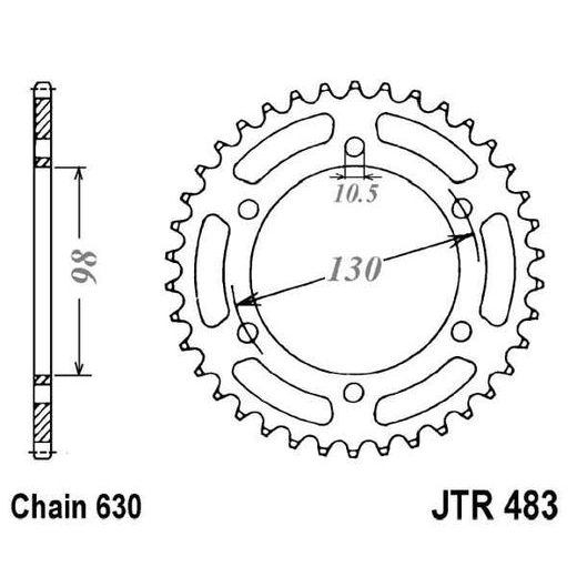 ŘETĚZOVÁ ROZETA JT JTR 483-35 35 ZUBŮ, 630