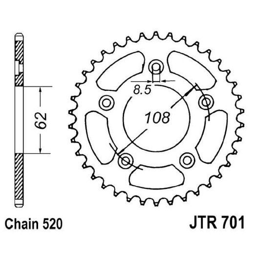 ŘETĚZOVÁ ROZETA JT JTR 701-42 42 ZUBŮ, 520