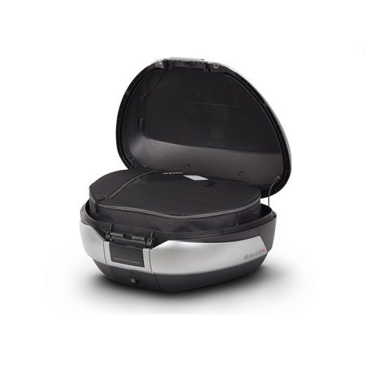 VRCHNÍ KUFR NA MOTORKU SHAD SH48 D0B48406R NOVÝ TITAN S OPĚRKOU, KARBONOVÝ KRYT A ZÁMEK PREMIUM SMART