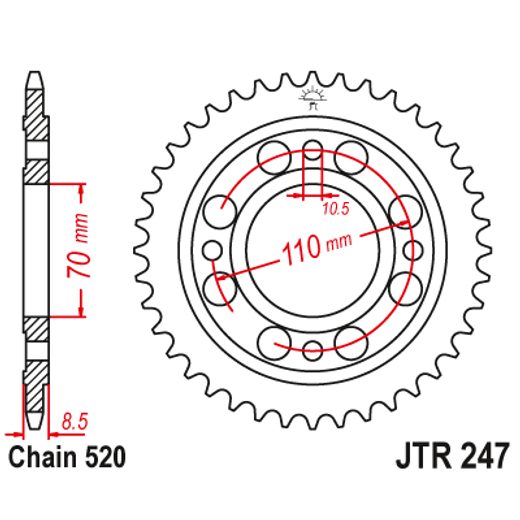 ŘETĚZOVÁ ROZETA JT JTR 247-35 35 ZUBŮ, 520