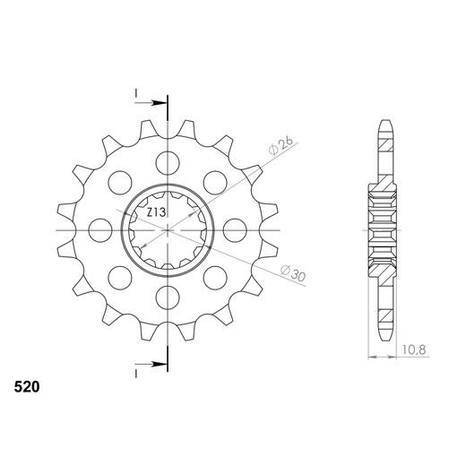 ŘETĚZOVÉ KOLEČKO SUPERSPROX STEALTH CST-1579:16.2 16 ZUBŮ, 520