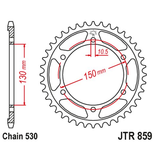 ŘETĚZOVÁ ROZETA JT JTR 859-39 39 ZUBŮ, 530