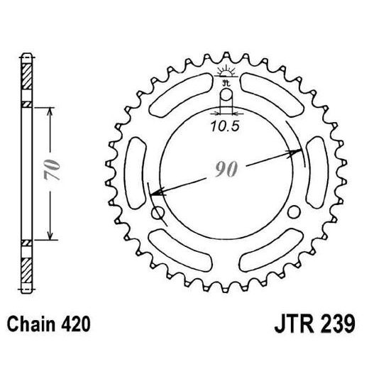 ŘETĚZOVÁ ROZETA JT JTR 239-45 45 ZUBŮ, 420