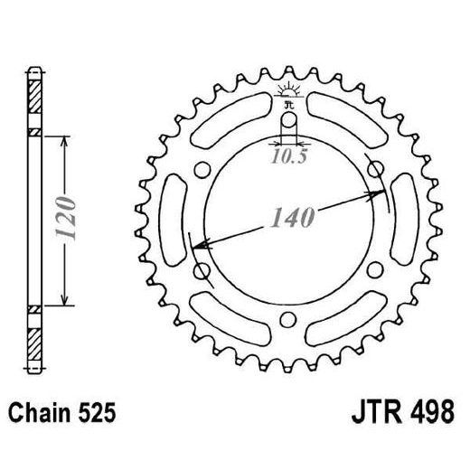 ŘETĚZOVÁ ROZETA JT JTR 498-38 38 ZUBŮ, 525