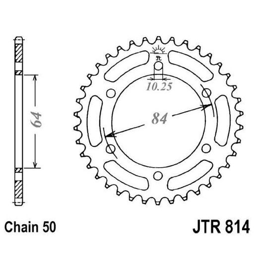 ŘETĚZOVÁ ROZETA JT JTR 814-44 44 ZUBŮ, 530