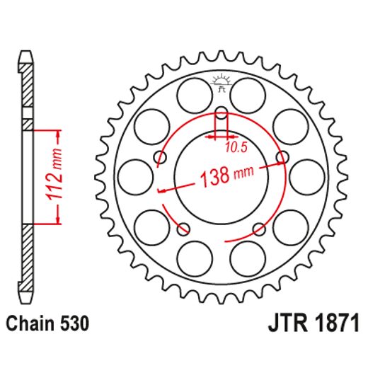 ŘETĚZOVÁ ROZETA JT JTR 1871-50 50 ZUBŮ, 530