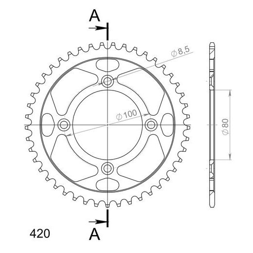 ŘETĚZOVÁ ROZETA SUPERSPROX RFE-1214:45-BLK ČERNÝ 45 ZUBŮ, 420