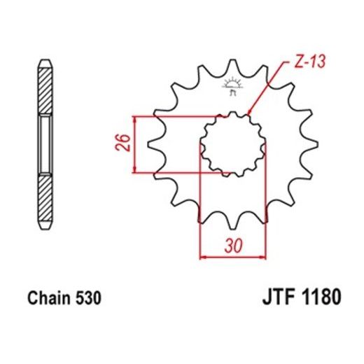 ŘETĚZOVÉ KOLEČKO JT JTF 1180-18 18 ZUBŮ, 530