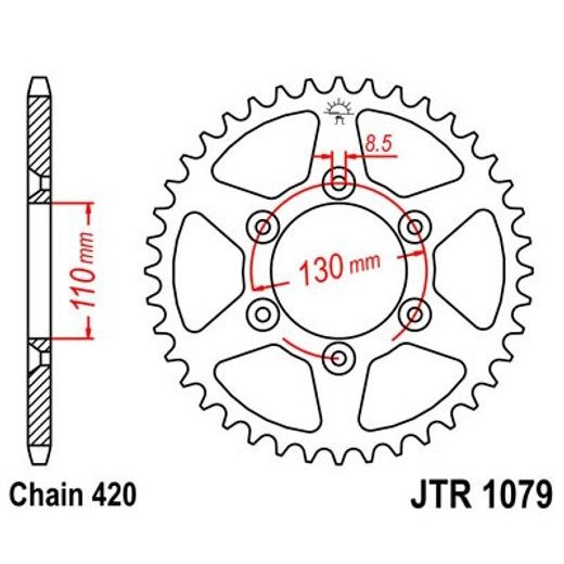 ŘETĚZOVÁ ROZETA JT JTR 1079-53 53 ZUBŮ, 420