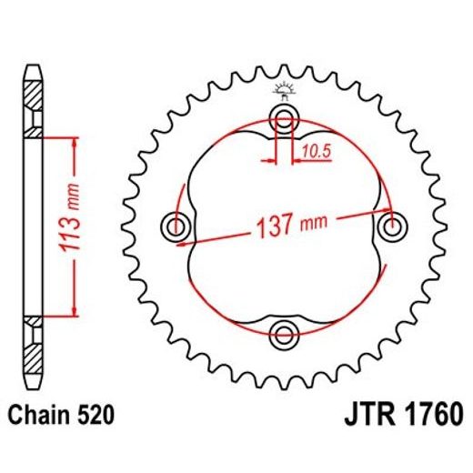 ŘETĚZOVÁ ROZETA JT JTR 1760-40 40 ZUBŮ, 520