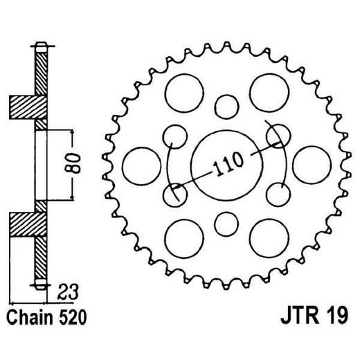 ŘETĚZOVÁ ROZETA JT JTR 19-38 38 ZUBŮ, 520